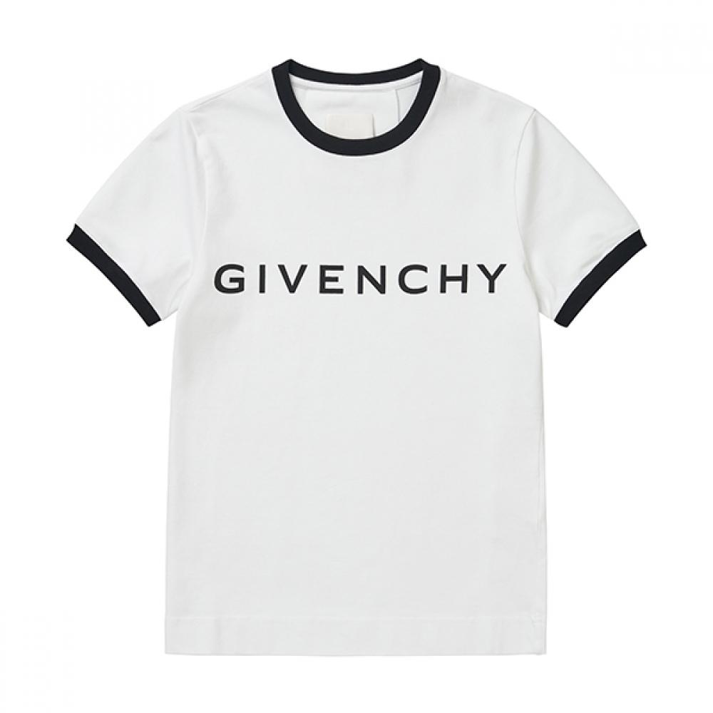 

Givenchy Bw70bf3yac 116 Archetype Logo Print Slim Fit JerSey Women S Short Sleeve Tee BW70BF3YAC 116 (L)