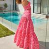 2026 Sommer-Herbst Europäisch-Amerikanisches Blumenmuster Trägerloses High-Waist Langes Rock-Set für Damen