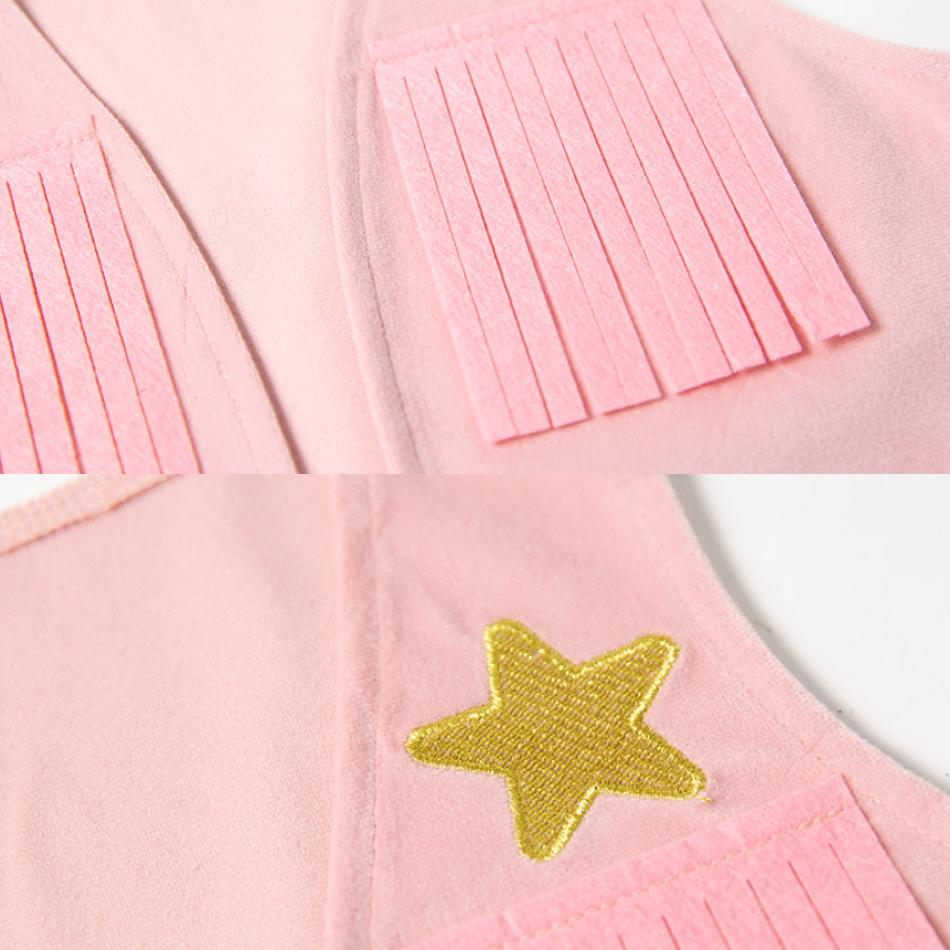 Set da Cowboy Cosplay per Bambine, Performance, Bambini, Gilet Rosa, Gonna, Sciarpa, Cappello Pieghevole, Completo, Bambino Piccolo, 4 Pezzi, Abbigliamento per Halloween, Carnevale