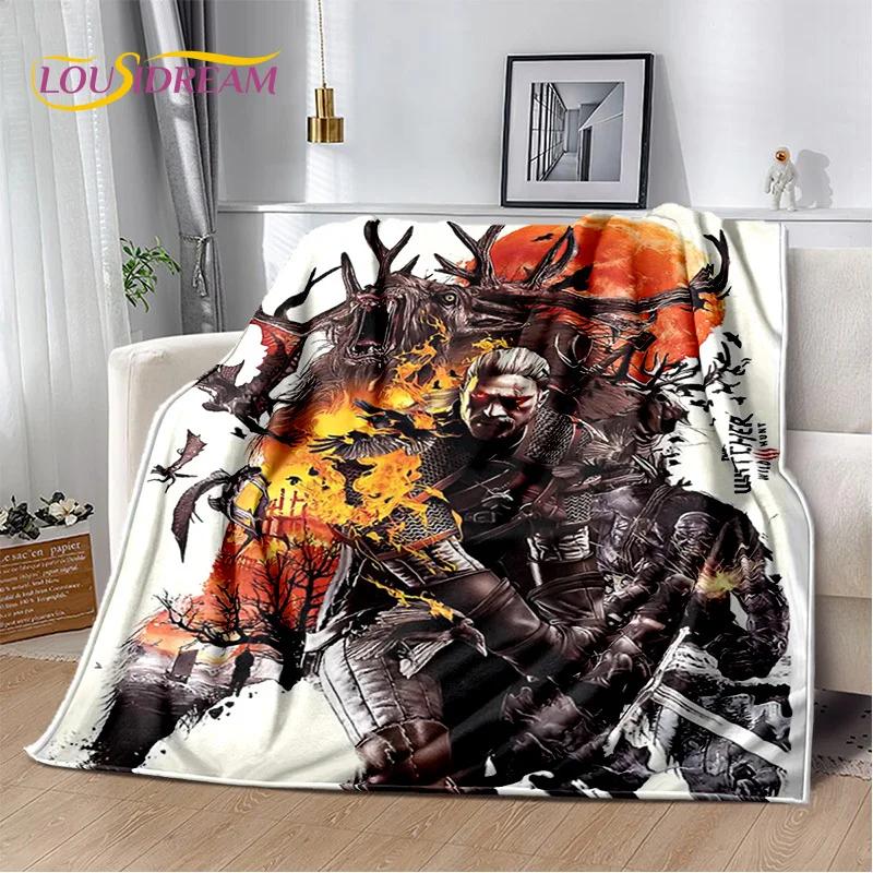 3D The W-Witcher Game Cartoon Soft Flannel Blanket for Beds Bedroom Sofa Picnic,Throw Blanket for Cover Outdoor Leisure Nap Gift