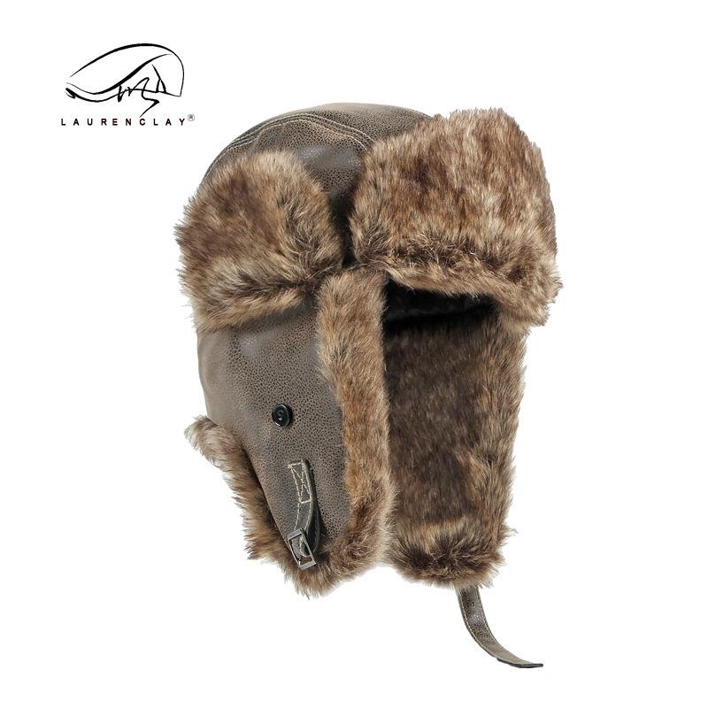 Northeast hat men's autumn and winter Lei Feng hat imitation leather outdoor windproof riding hat women's ear protectors warm pilot hat