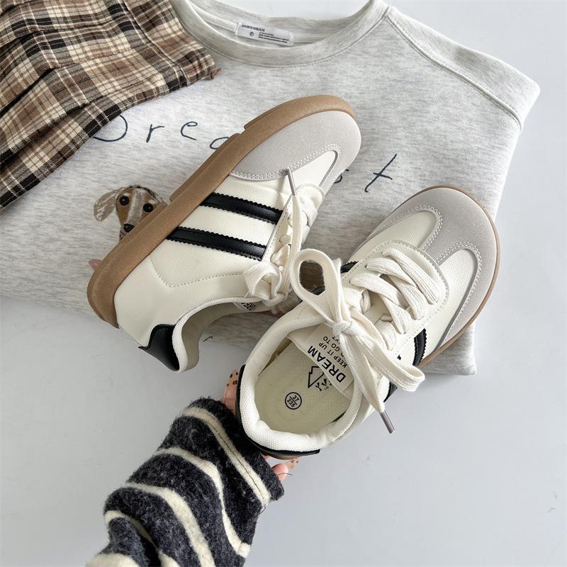 Autumn New Thick Soled Color Blocked Women's Casual Shoes Soft Soled Round Toe Comfortable Sneakers White Shoes Zapatos De Mujer