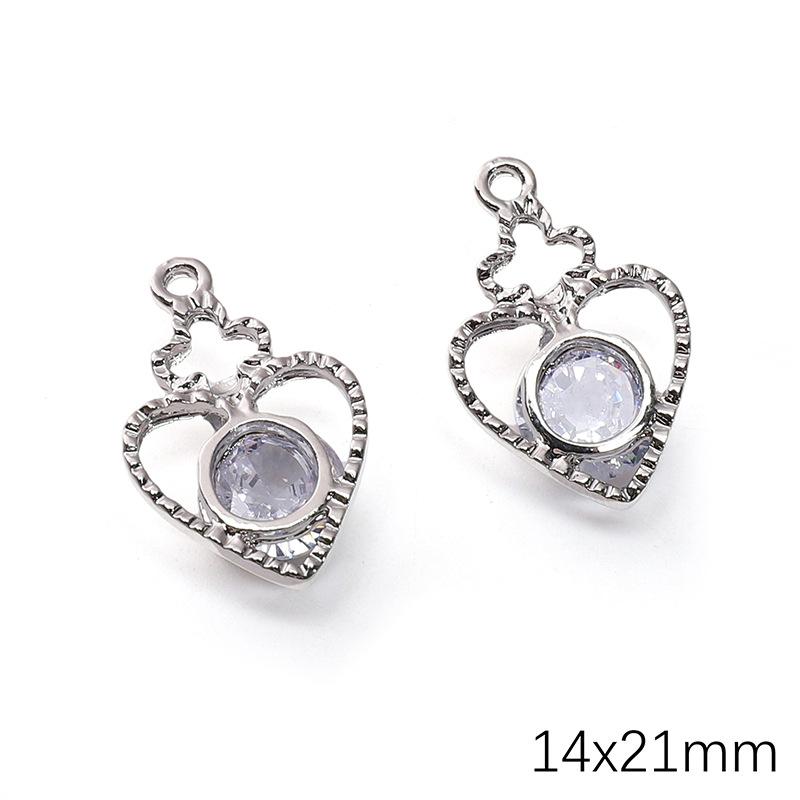 Alloy Zircon Love Butterfly Snowflake Pendant DIY Beaded Handmade Bracelet Necklace Ornament Accessories