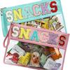 Waterproof Transparent Embroidered Makeup & Snack Bag with Large Capacity