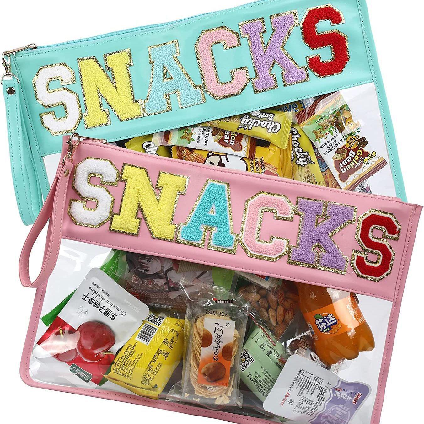 

Waterproof Transparent Embroidered Makeup & Snack Bag with Large Capacity 42x29cm розовый