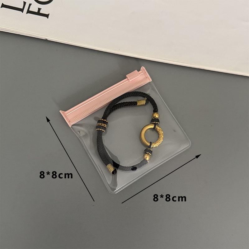 High-End Pink Zipper Jewelry Bag: Dustproof, Thickened Texture, Portable Storage for Earrings and Bracelets.