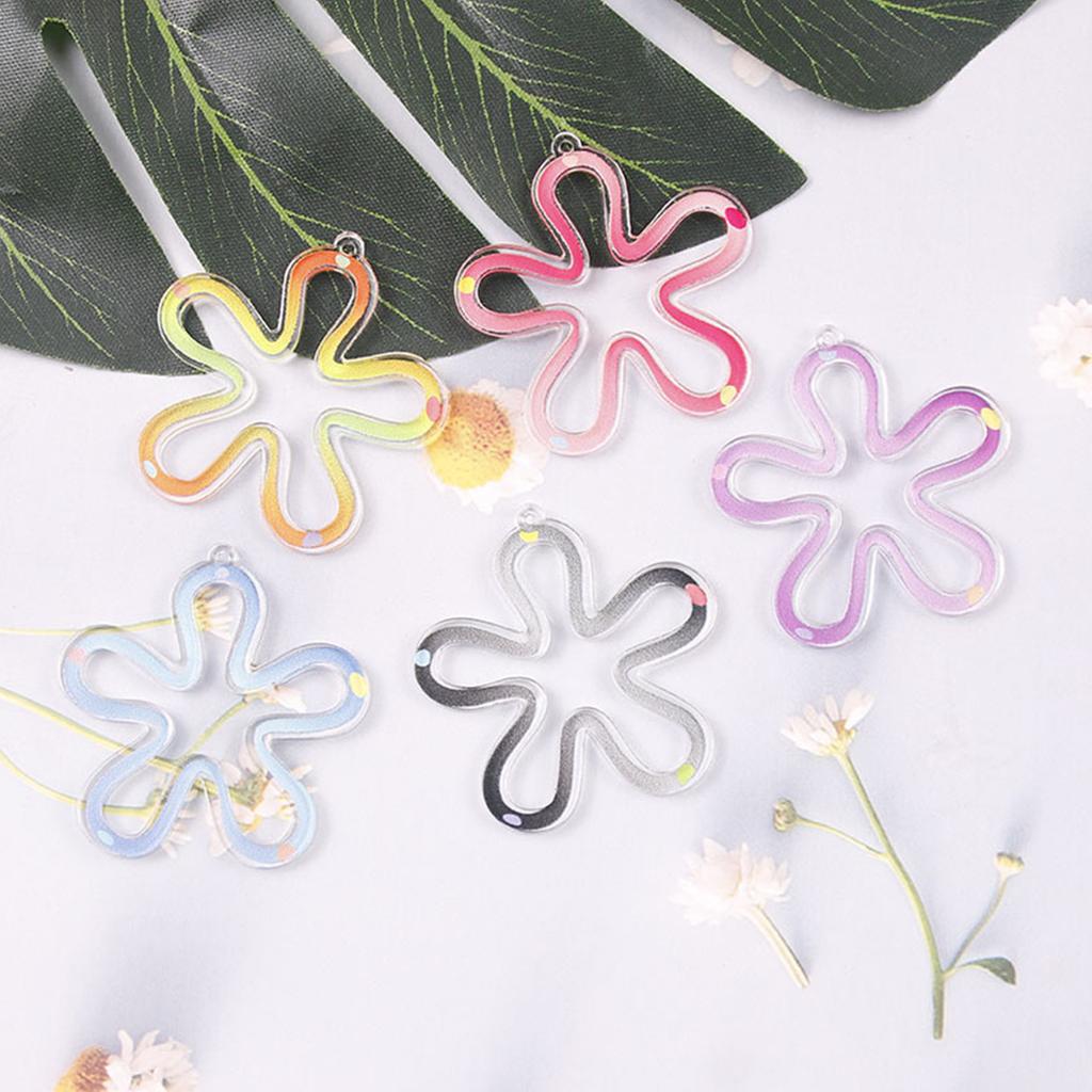 DIY Elegant Hollow Flower Pendant Hollow Flower Jewelry Making Accessories Acrylic Material for Jewelry Necklace Making
