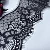 3m x 9cm Narrow Chantilly Lace, Non-stretch Black French Eyelash Lace Trim Fabric for Sewing, Bra, Underwear, Lingerie, Dress, Garment, Crafting
