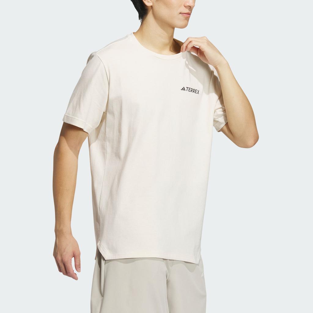 Adidas Outdoor Sports Printed Loose Crew Neck Short Sleeve T-Shirt Men Tops Undyed IW3905