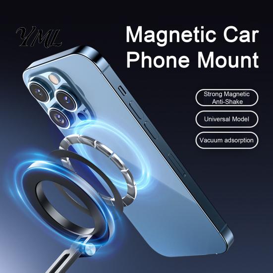 Adjustable Cell Phone Holder for Car Electric Vacuum Suction Cup Magnetic Car, 360 Degree Rotating Dashboard Extendable Telescopic Mount with