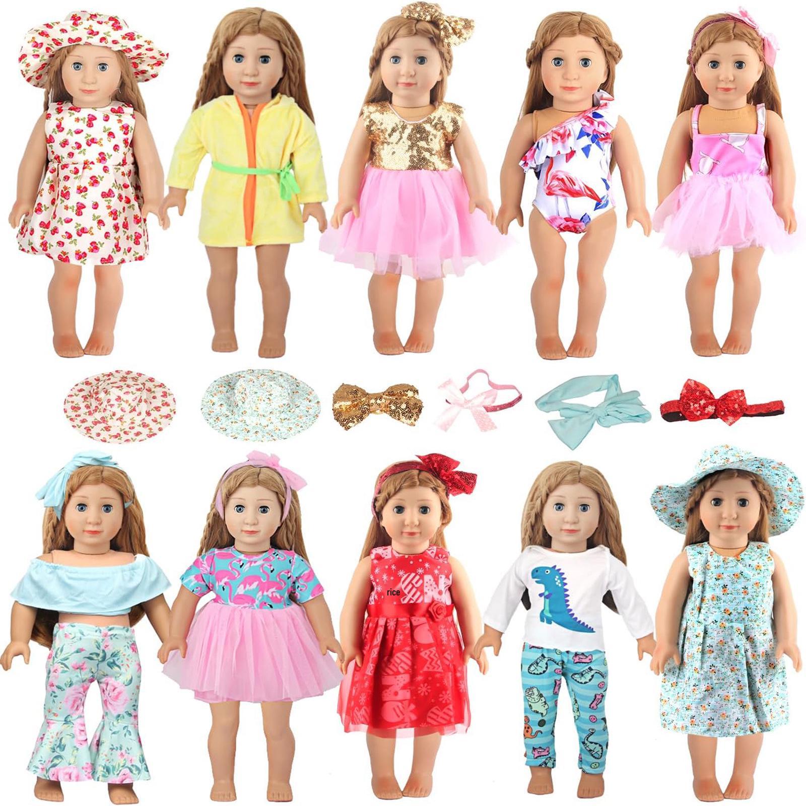 

Одежда для куклы 18 дюймов Набор из 10 предметов: Коллекция-бестселлер
