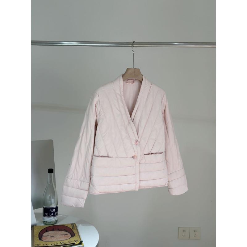 White duck down jacket women's short light and thin liner warm collar casual jacket
