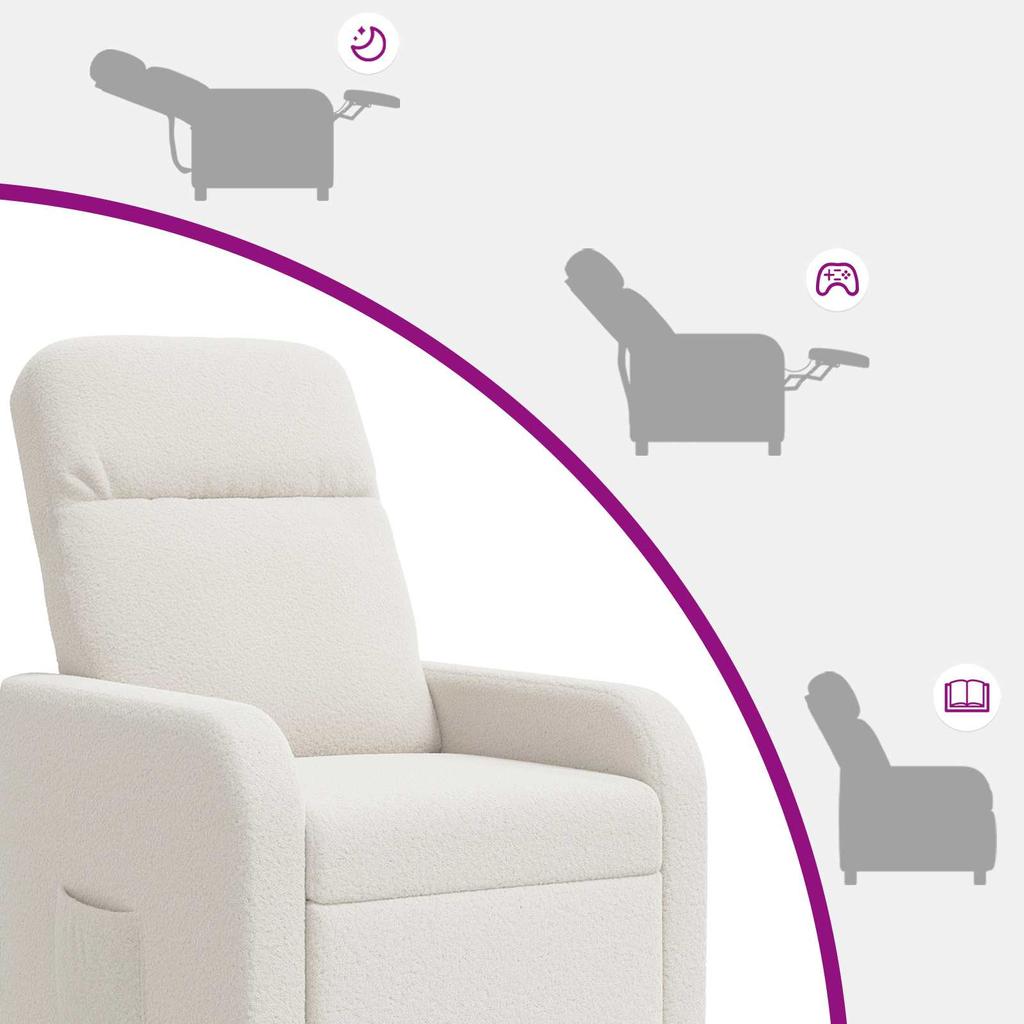 Recliner Chair Cream Boucle