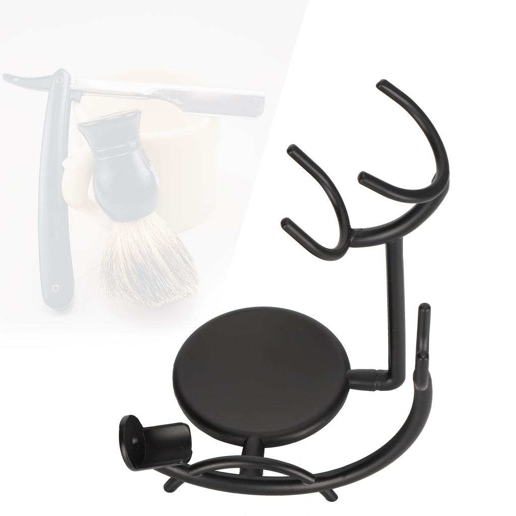 Curved Razor and Shaving Brush Stand Display Dry Brush Compatible Men Razor Brush Holder