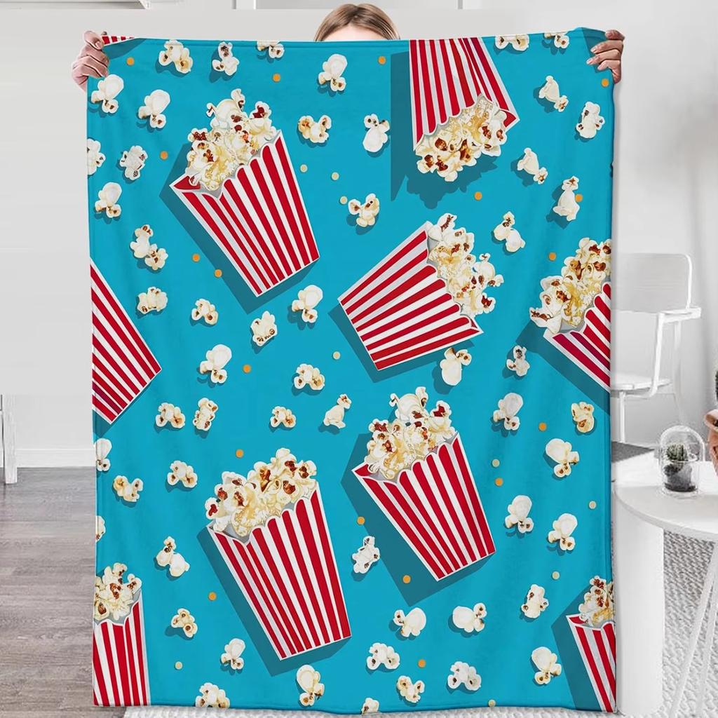 Cheeseburger Cucumber Cartoon Lightweight Flannel Throw Perfect Gift For Burger Lovers Fast Food Themed Blanket