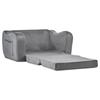 2-in-1 Kids Sofa, Foldable Toddler Soft Couch with Armrests, Made of 28D Sponge & Short Pile, Convertible Toddler Chair To Lounger, Kid Couch Fold Out