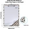 Cute Clipboard Leopard Wood Design Decorative A4 Letter Size Clip Boards for Classroom Office, Standard Size 9" x 12.5" with Low Profile Metal Clip -