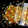 Pack of 5 Alphabets Sequins Mix Nail Decoration Nail Art Flakes Sparkling Mix for Scrapbooking and Embellishments