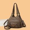 New Stylish Retro Large-capacity Portable Casual Washed Leather Crossbody Women's Shoulder Diagonal Span Bag
