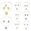 Geometric Rhinestone Necklace Pearl Women Jewelry Set Fashion Earrings Necklace Set  Wedding