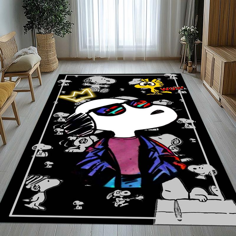 

Cute Snoopy Dog Cartoon Living Room Non-Slip Area Rug Soft Carpet for Bedroom Kids Playroom Sofa,Home Decor Doormat Gift 40x60cm