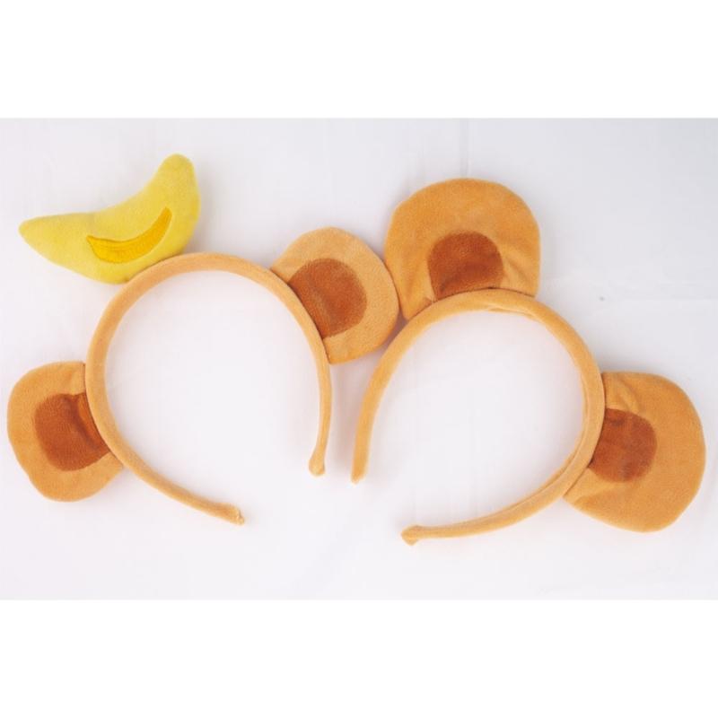 Monkey Ear Headband Tail Bowtie, Kids Animal Cosplay Set Halloween Animal Outfit