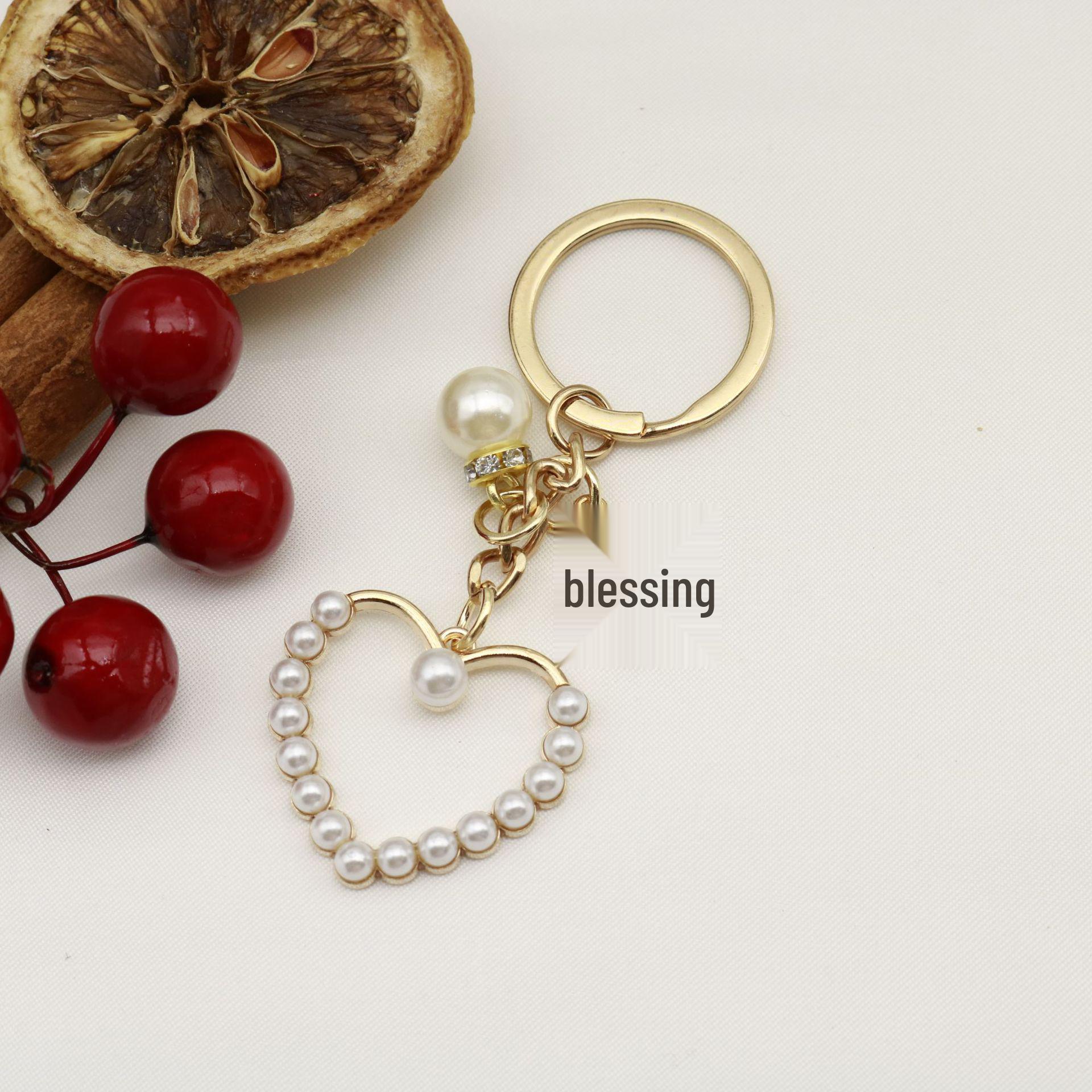 Sweet Heart Butterfly Keychain with Flower Pendant & Tassel