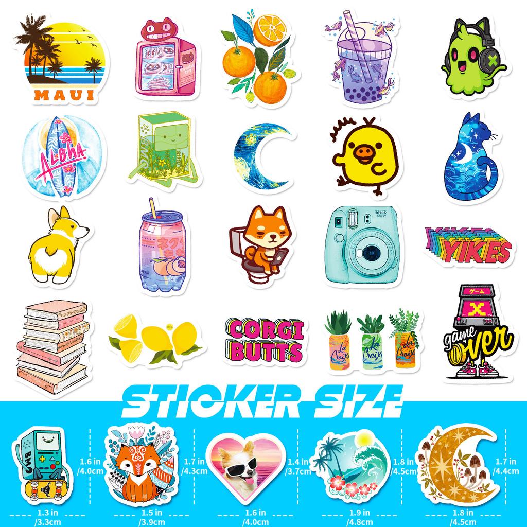 100 Small Size 4cm Small Fresh Cute Animal Mix and Match Stickers VSCO Vinyl Waterproof Stickers