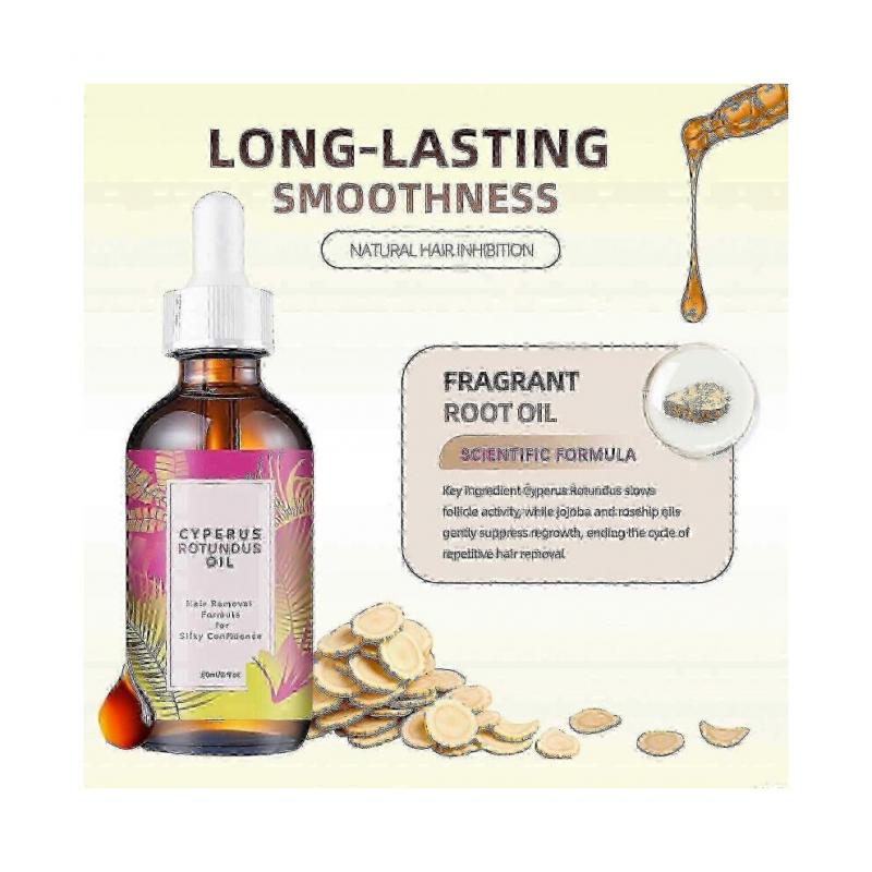 3X Cyperus Rotundus Öl - 60ml Natürliches Cyperus Rotundus Öl zur Haarentfernung, Feuchtigkeitsspende & Beruhigend Cyperusöl zur Reduzierung des Körperhaarwachstums