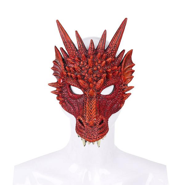 Dragon Mask Half Face Halloween Costume Mask Party Decorations Soft Cosplay Scary Halloween Mask