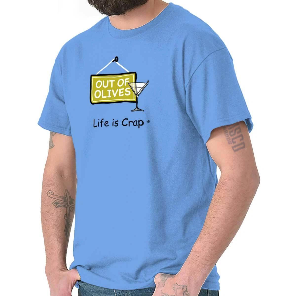 Life Is Crap Dirty Martini Drinking Party Womens or Mens Crewneck T Shirt Tee M