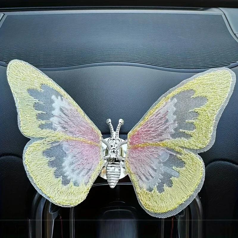 

Butterfly Car Vent Decoration Car Mounted Small Ornaments Decorations Interior Decor Accessories жёлтый