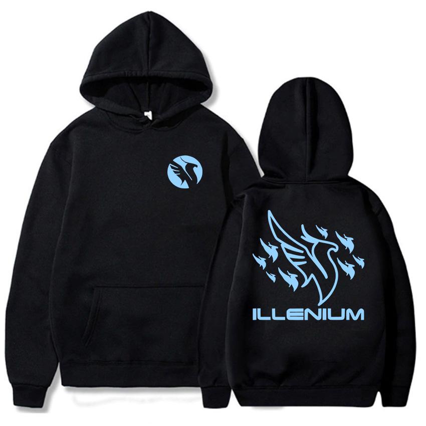 ILLENIUM Print Hoodies Long Sleeve Fashion Winter/Autumn Sweatshirts Fleece Warm Men Women Pullovers Streetwear Graphic Clothing
