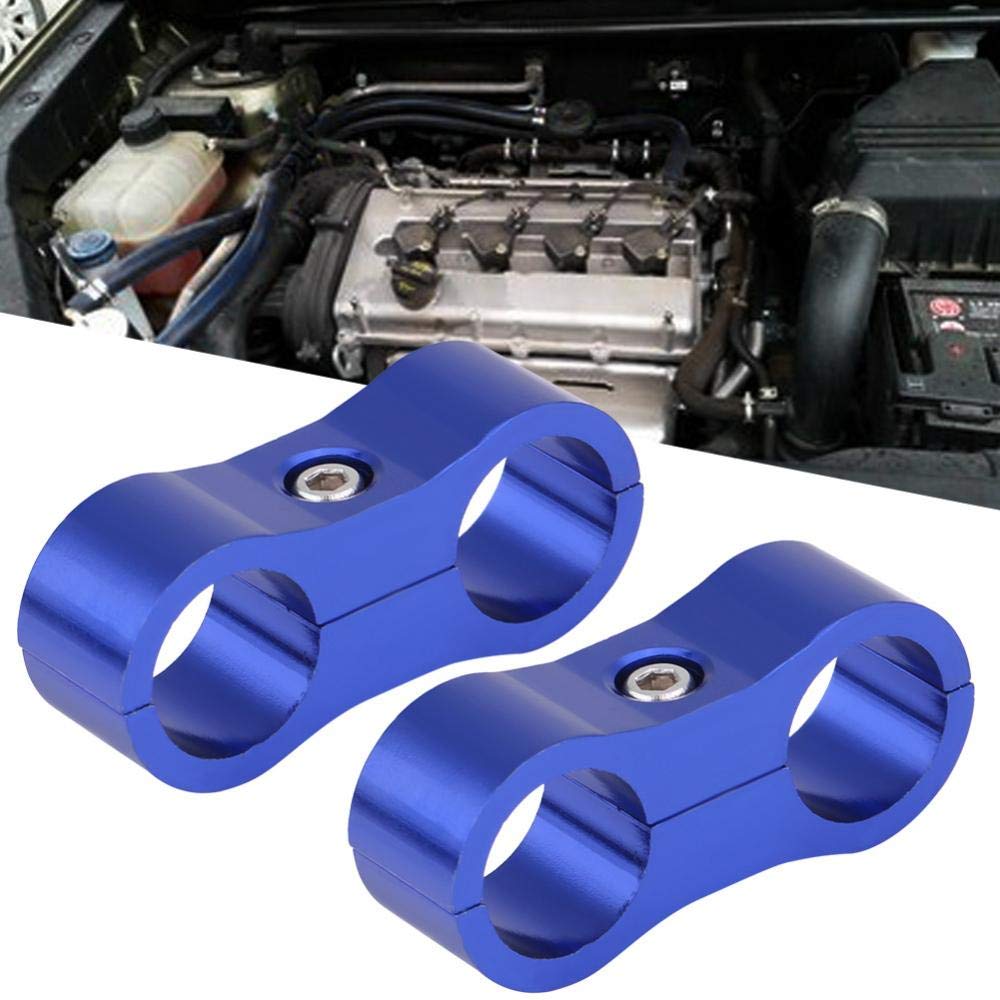 Qiilu Hose Separator Tubing Separator Clamp Fitting Aluminum Alloy 2pcs 4.4*1.9cm AN6 Cable Clips Resistant Fixing Replacement