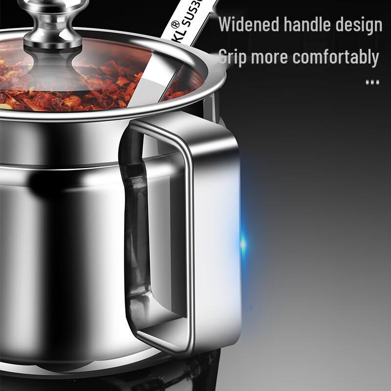 Zhaoran 304 Stainless Steel Spice Jars Set with Handles & Base (4-Pack)