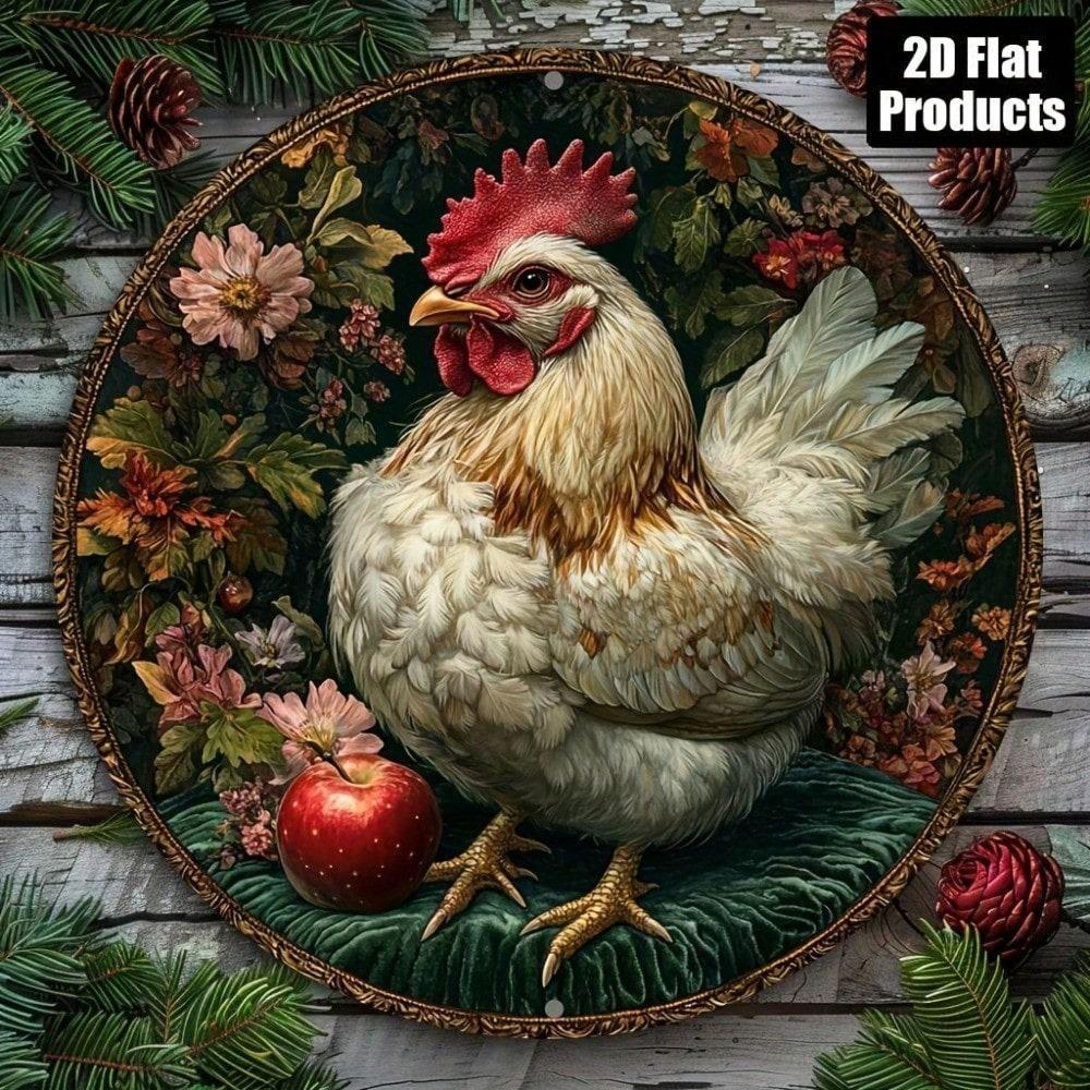 

Vintage Rooster Metal Wall Art Sign 8x8 Inch Farmhouse Kitchen Decor Retro Bar Cafe Office Gift 20x20 різнокольоровий