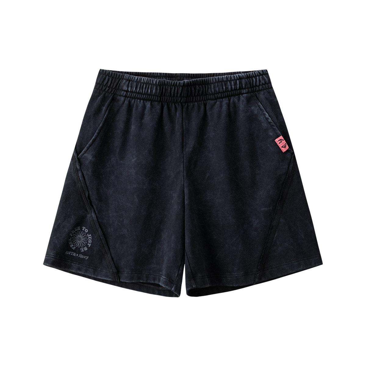 Anta Comfortable Sports Shorts Knitted Five-Point Pants Women shorts Basic-Black 162528326-1 M