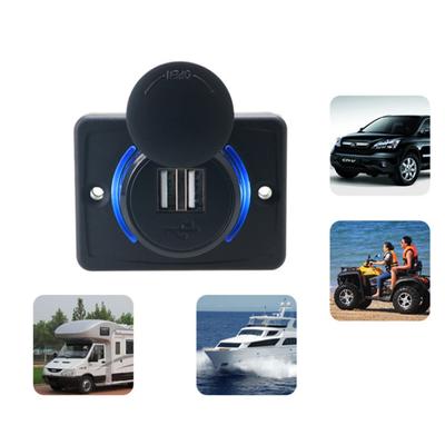 DC12V/24V Nabíjačka do auta LED Dvojitý USB port 3.1A ABS Rýchla
