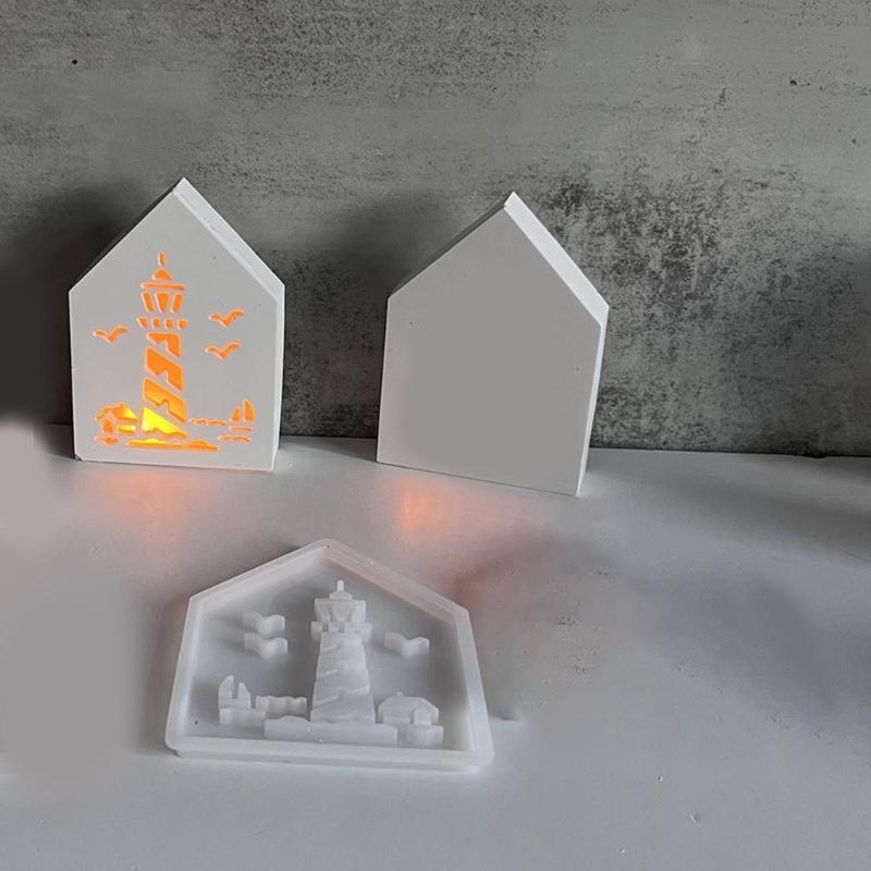 Creative Lighthouse Silicone Mold Soft Sturdy Silicone Light House Craft Mold For Crafting Elegant Ambient Lights