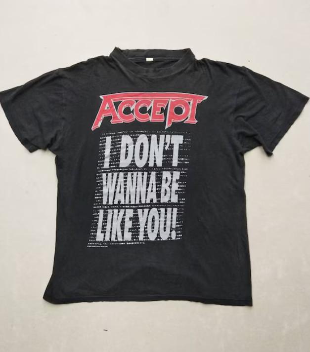 Vintage ACCEPT Band Tees Tour Japan Short Sleeve Unisex T-Shirt EG243 XXL