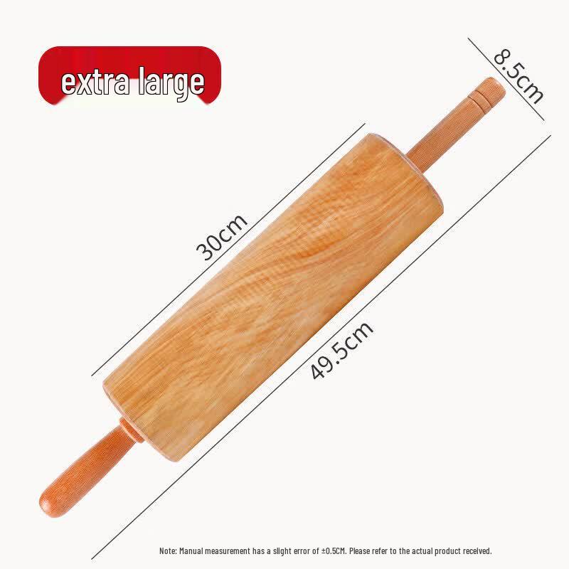 Solid Wood Rolling Pin with Rolling Axle