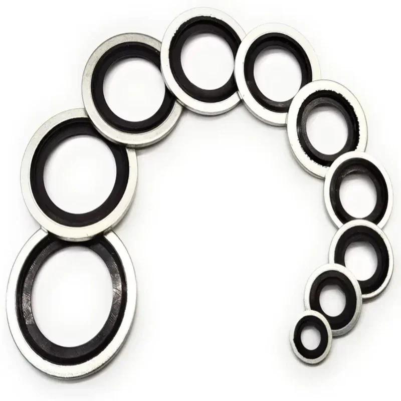 50/100/200PCS Bonded Seal Washers Zinc Plating Sealing Ring Gasket for Sump Plugs Oil M6 M8 M10 M12 M14 M16 M18 M20 M22 M30 Ring