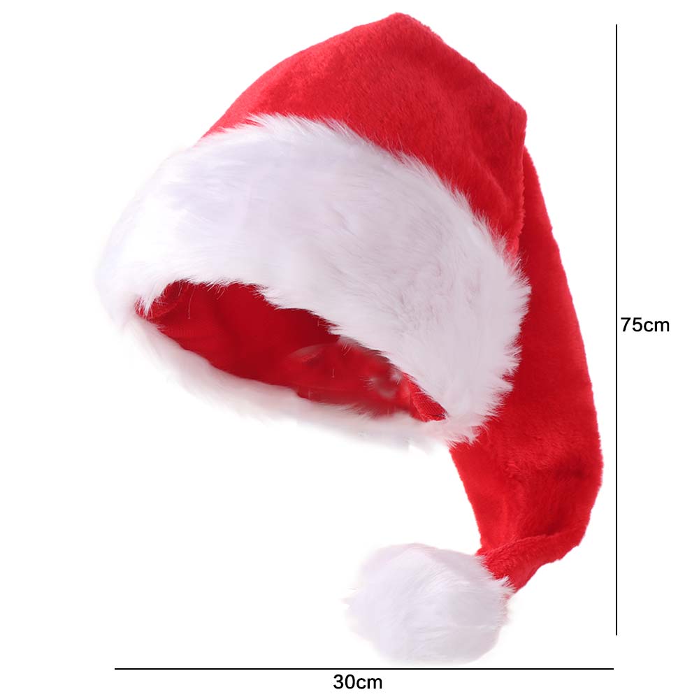 Holiday Plush Christmas Hat Red Hat Santa Hat Cosplay Supplies Fur Xmas Cap  Home Decoration