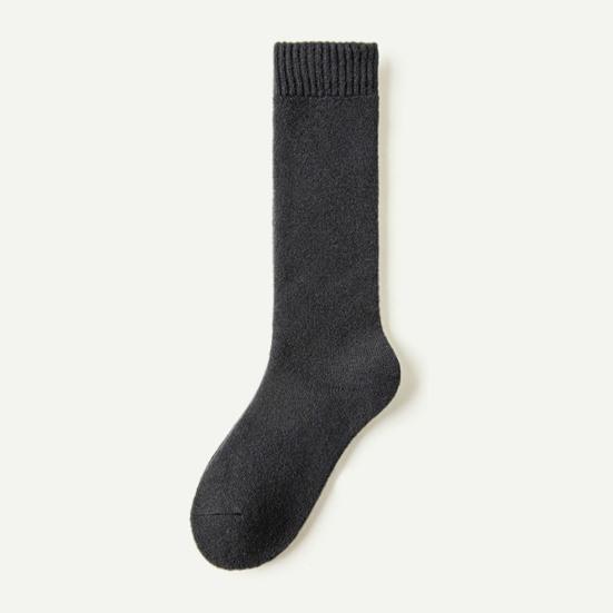 1 Pair Women Winter Socks Thickened Plush Knee Length Long-tube High Elasticity Wrapping Anti-slip Floor Socks Comfort Warmth Sleeping Stockings
