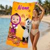 Customizable personalized beach towels Masha and the Bear themed designs.Suitable for the beach, yoga, sports;ideal as beach accessories