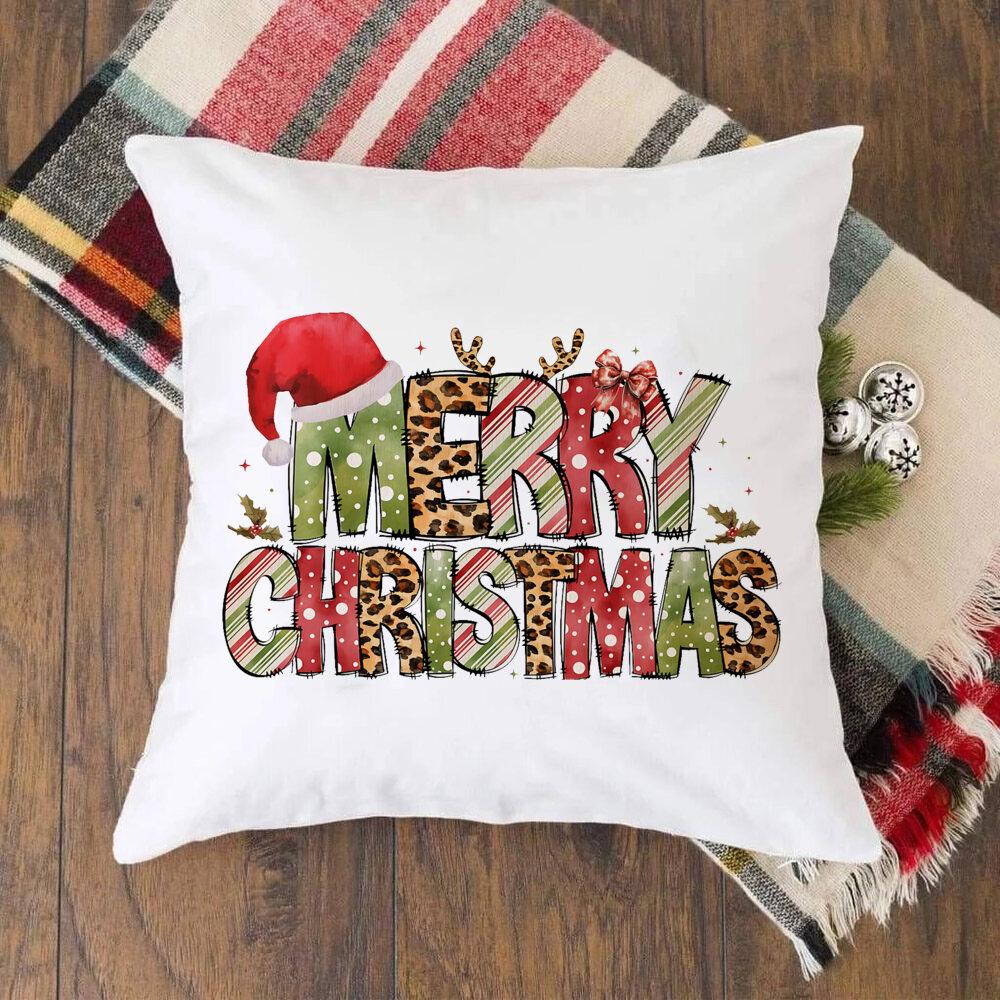 Наволочка с рождественским принтом, декор для зимней вечеринки, наволочка для детской комнаты, праздничная наволочка для рождественского подарка