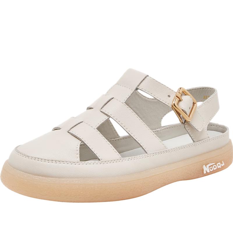 ZHR Women s Closed-Toe Cut-Out Flat Sandals 38