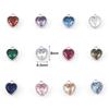 2PCs Birthstone Charms Heart  Rhinestone Pendants For Necklace Bracelet Jewelry Making Diy Findings 8x6.5mm