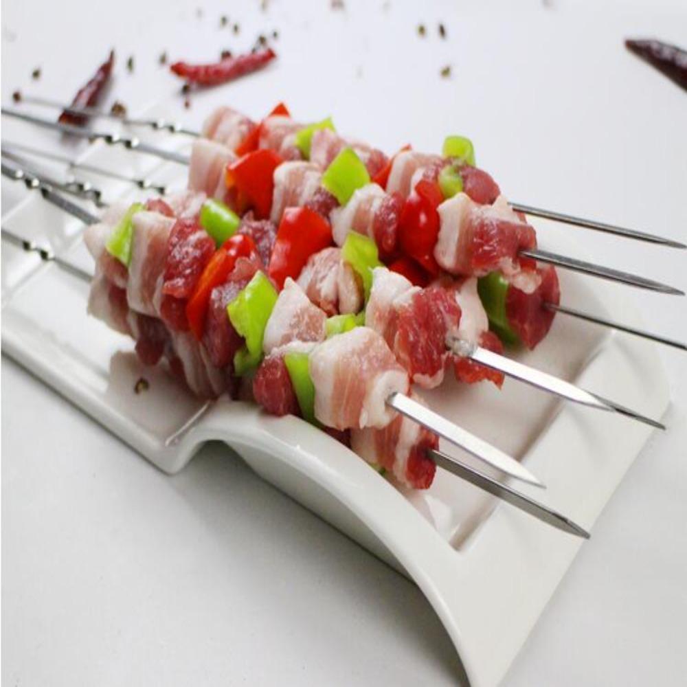 Reusable Stainless Steel Grill Meat String Forks BBQ Stick BBQ Needle Cooking Tool Barbecue Skewer