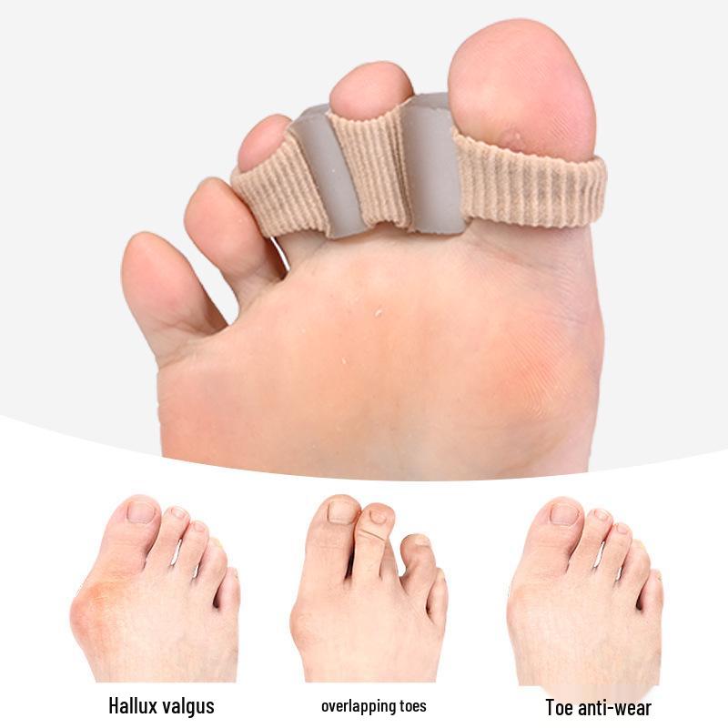 Separator palców z włókna z pięcioma otworami z rękawem na haluks i ortezą z trzema otworami